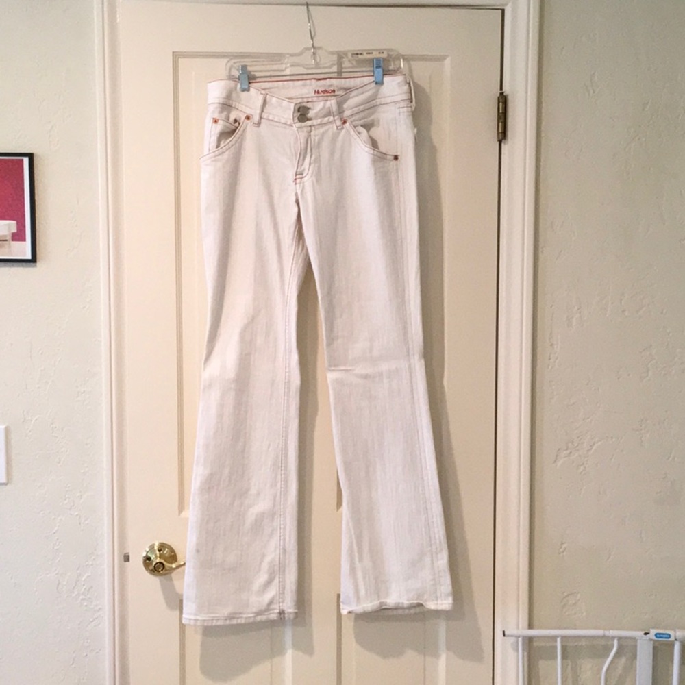 White flare jeans
